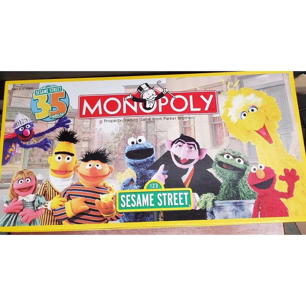 Sesame Street Monopoly Board Game 35 Years 2004 Hasbro 100% Complete in Box